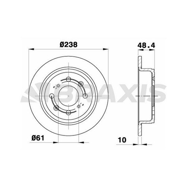 Braxis Ae0242 Arka Fren Disk Aynası Düz Honda Accord 86-89 Civic 88-95 Cr90-94 Prelude 87-90 Rover 200 90-00 239x4 Egp1254 