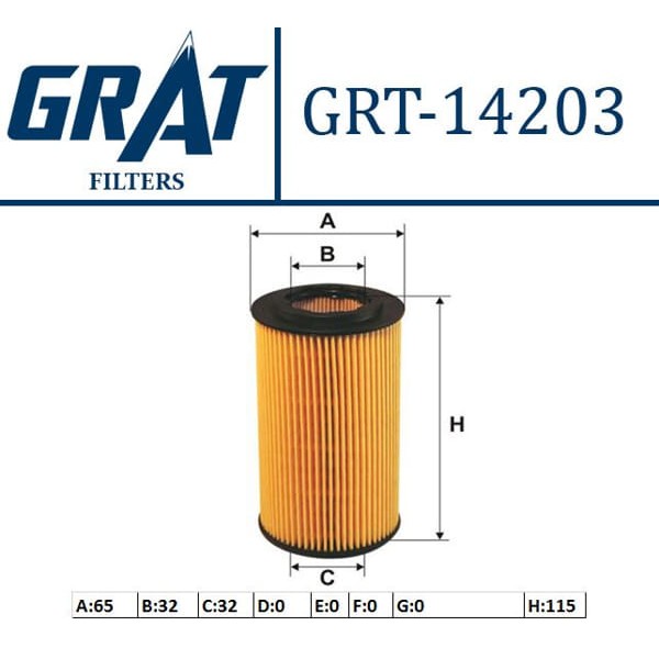 GRAT 14203 Yağ Filtresi Astra G Vectra B C Sıgnum Frontera Sıntra 2.0 2.2 Dth 2.2 Dtı X20Dth Y20Dth Y22Dtr X22Dth