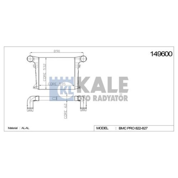 Kale 080cac030 Intercooler Pro 822 827 Al Al 52rs002624