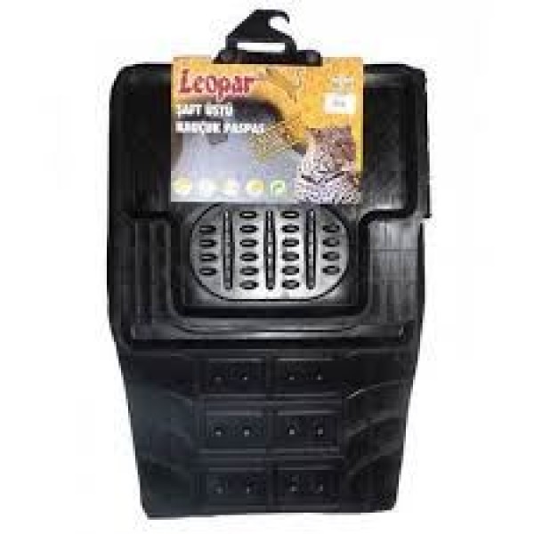 LEOPAR RBR816 Havuzlu Şaft Üstlü Paspas Askılı/Lüx Siyah Takım 