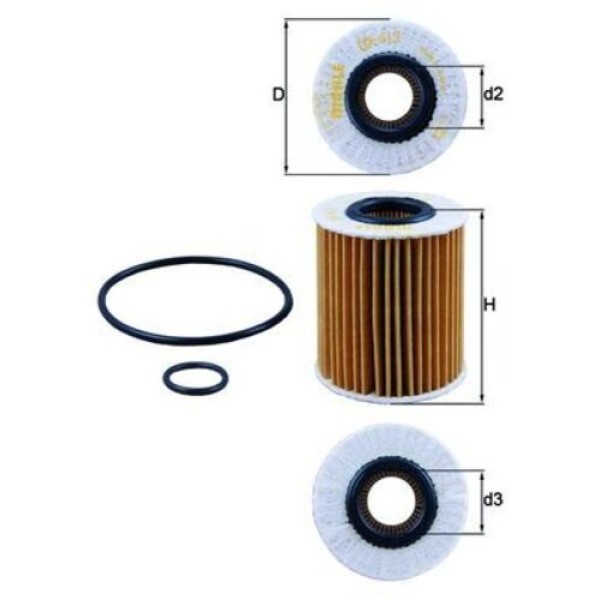 Mahle-knecht-behr OX413D1 Filtre Yağ Avensis 0612 2.0 D4d 2.2 D4d Dizel Rav4 0612 2.0 D4d 2.2 D4d Dizel 04152-0R010 