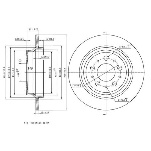 MGA 50720 Fren Disk Arka 288 5 Volvo S60 S80 01 31471821