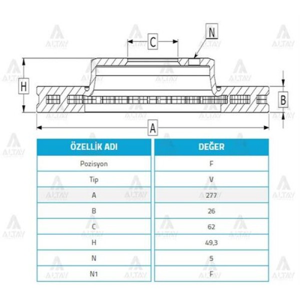 Maher 03674 Fren Diski Corolla 1318 Auris 1318 Ön Havalı 277 5 92257703 