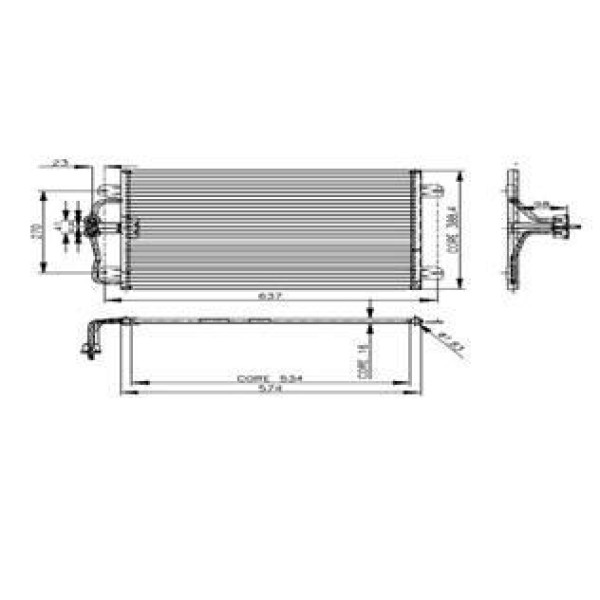 MOTORTEC RNT0514 Klima KondenSeri Megane I-Scenic I 1.4-1.6-2.0-1.9D (96-03) (565×391×16) 