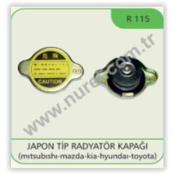 NUREL R115 Radyatör Kapağı 0.9 Bar Japon Tipi Mitsubishi Mazda Kia-Hyundai Toyota Uyumlu 