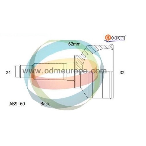 ODM RV11025A Aks Kafası Range Rover 94 02 Dış Abslı (24x32x62 60 Dış 