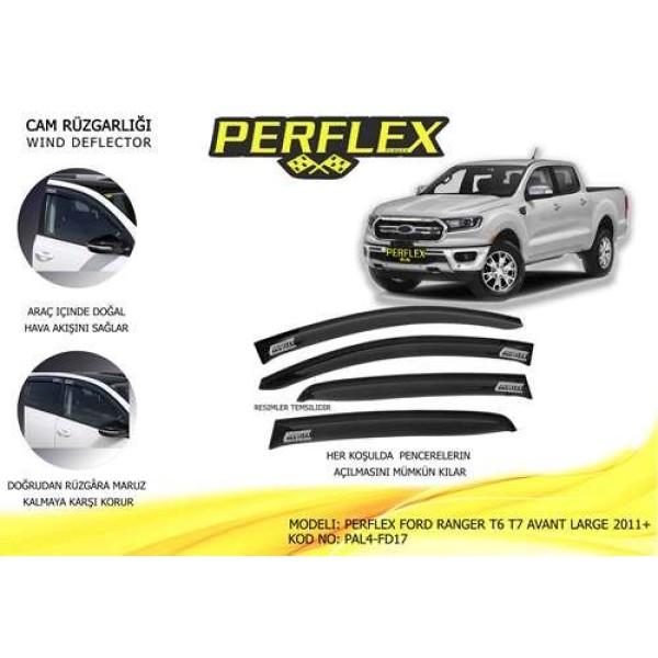Perflex Pal4-fd17 Cam Rüzgarlığı Classic Tip 4 Parça Ranger Tk6 T7 Large 11-