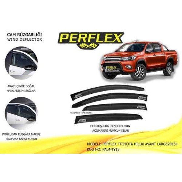 Perflex Pal4-ty15 Cam Rüzgarlığı Classic Tip 4 Parça Toyota Hiıux 2015- 