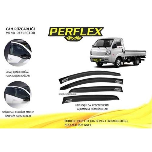 Perflex Pd2-ka14 Cam Rüzgarlığı Mugen Tip 2 Parça Bongo Dynamıc 2005- 