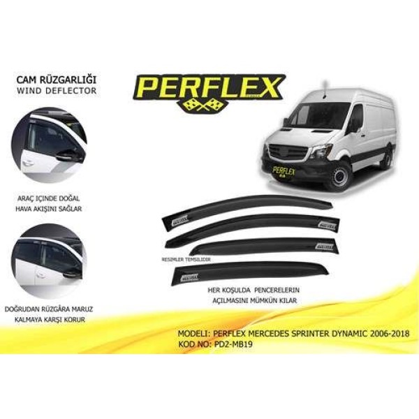 Perflex Pd2-mb19 Cam Rüzgarlığı Mugen Tip 2 Parça Sprinter Dynamıc 06-17