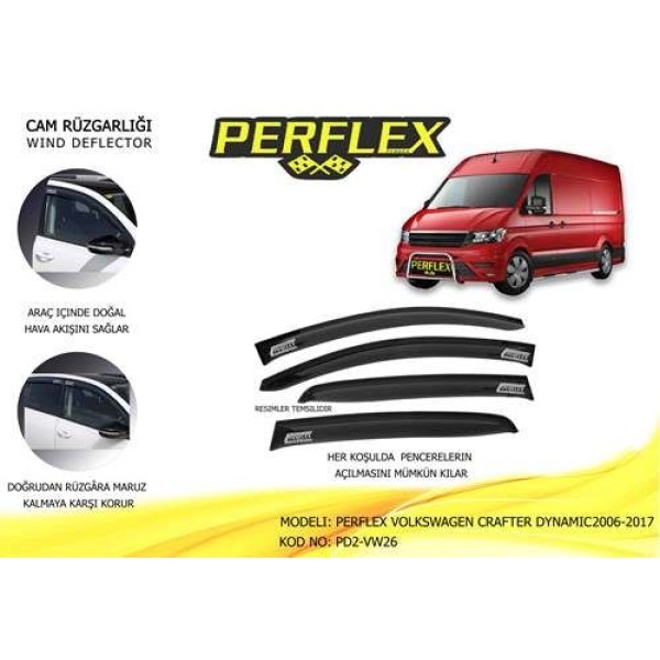 Perflex PD2-VW26 Cam Rüzgarlığı Mugen Tip 2 Parça Crafter Dynamic 06/16