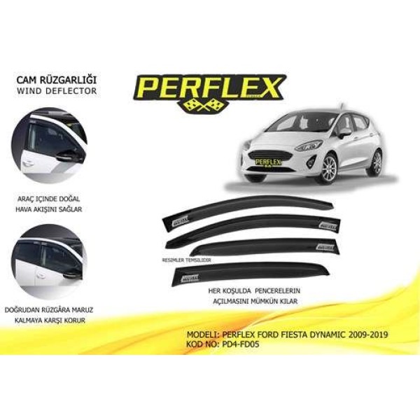Perflex PD4-FD05 Cam Rüzgarlığı Mugen Tip 4 Parça Fiesta Dynamic 09 18 