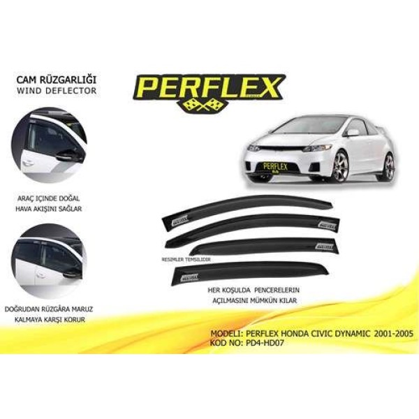 Perlfex Pd4-hd07 Cam Rüzgarlığı Honda Cıvıc Dynamıc 2001-2005 (4'lü) 