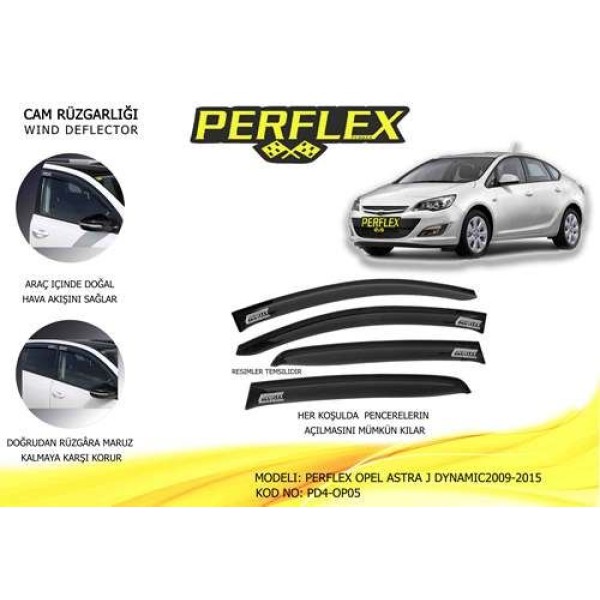 Perflex PD4-OP05 Cam Rüzgarlığı Mugen Tip 4 Parça Astra J Dynamic 2009 2014 