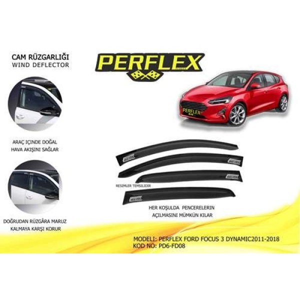 Perflex Pd6-fd08 Cam Rüzgarlığı Mugen Tip 6 Parça Focus Iıı Dynamıc 11-17 