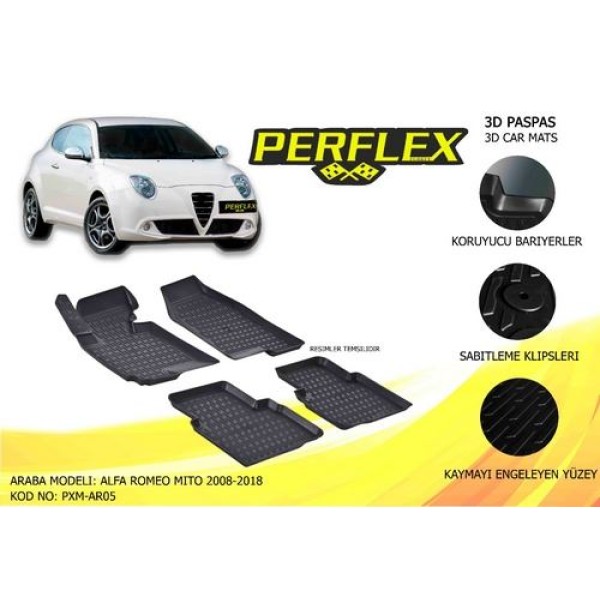 Perflex Pxm-ar05 Paspas 3d Havuzlu X-mat Alfa Romeo Mito 2008-2017 