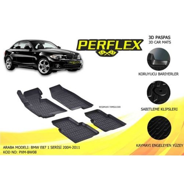 Perflex PXM-BW08 Paspas 3d Havuzlu X Mat BMW E87 2004 2010 