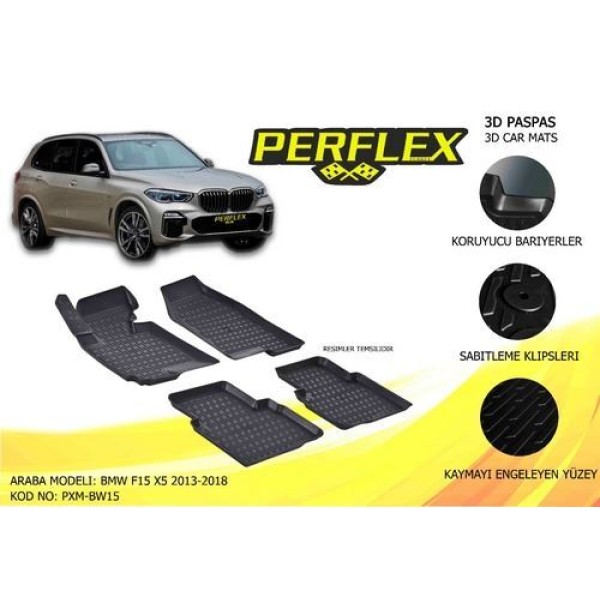 Perflex PXM-BW15 Paspas 3d Havuzlu X Mat BMW F15 X5 2013 2017 