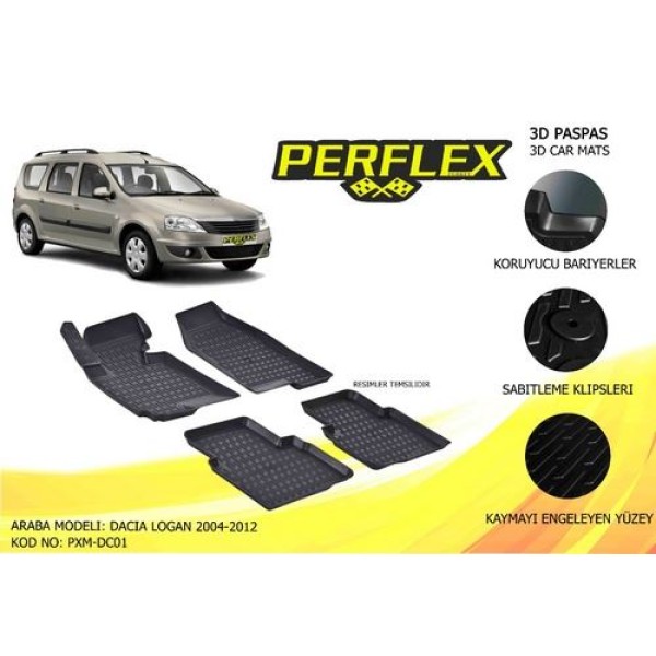 Perflex Pxm-dc01 Paspas 3d Havuzlu X-mat Logan 2004-2011 