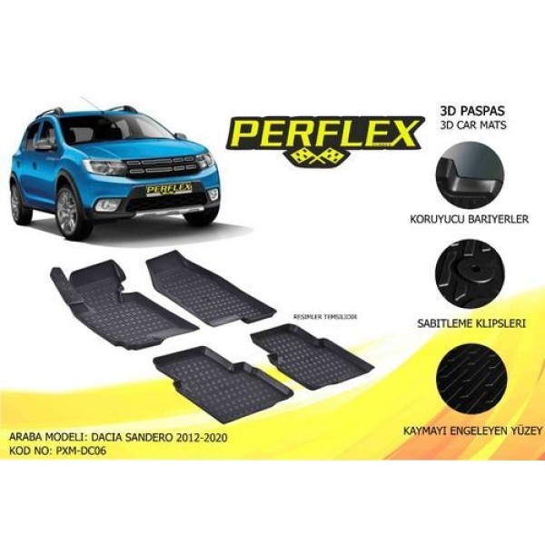 Perflex PXM-DC06 Paspas 3d Havuzlu X Mat Sandero 2012 2019 
