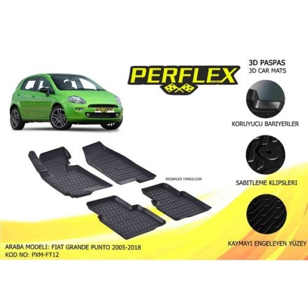 Perflex Pxm-ft12 Paspas 3d Havuzlu X-mat Grande Punto 07-17 