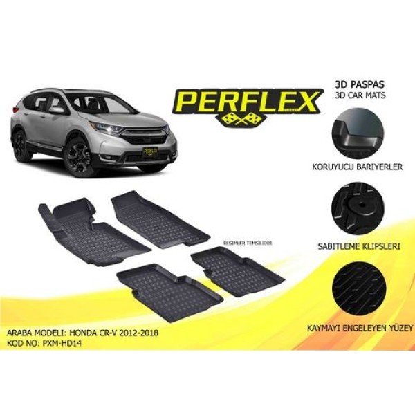 Perflex Pxm-hd14 Paspas 3d Havuzlu X-mat Honda Crv 2012-2017 