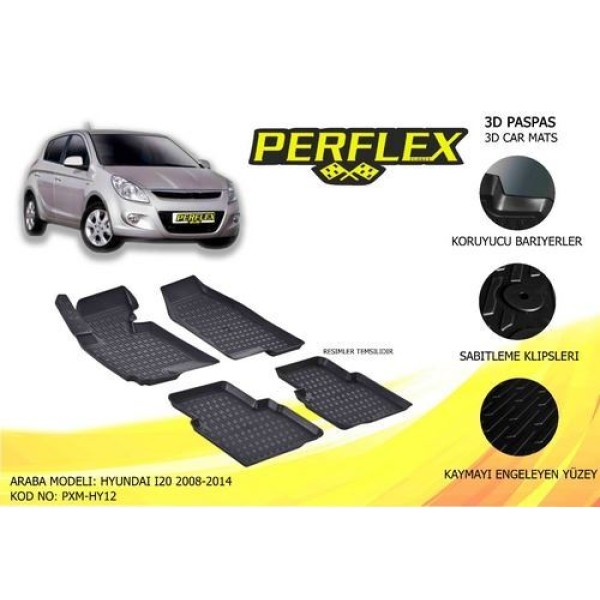 Perflex PXM-HY12 Paspas 3d Havuzlu X Mat Hyundai I20 2008 2014