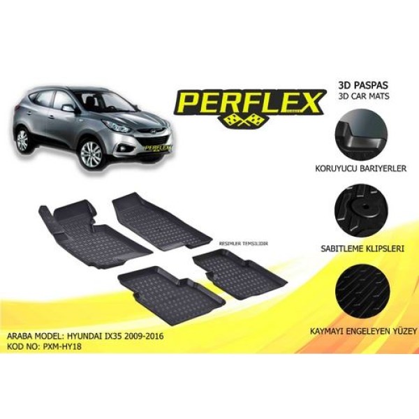 Perflex Pxm-hy18 Paspas 3d Havuzlu X-mat Hyundai İx35 2010-2015