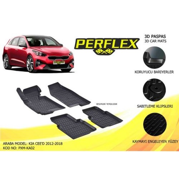 Perflex PXM-KA02 Paspas 3d Havuzlu X Mat Kia Ceed 2012 2017 
