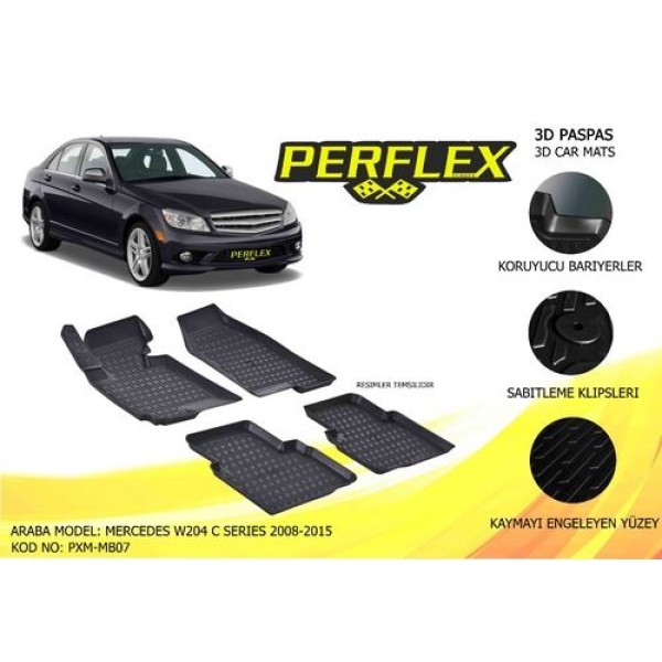 Perflex Pxm-mb07 Havuzlu Paspas 3d X-mat Siyah C-serisi W204 08-14 