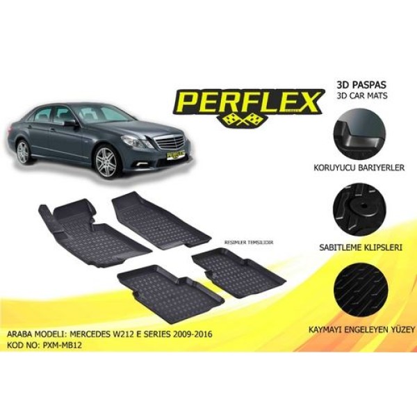 Perflex PXM-MB12 Havuzlu Paspas 3d X Mat Siyah E Class W212 09>15 