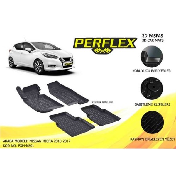 Perflex Pxm-ns01 Paspas 3d Havuzlu X-mat Nissan Micra 2010-2016