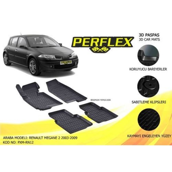 PERFLEX RN12 PASPAS 3D HAVUZLU X-MAT MEGANE 2 2003-2008 