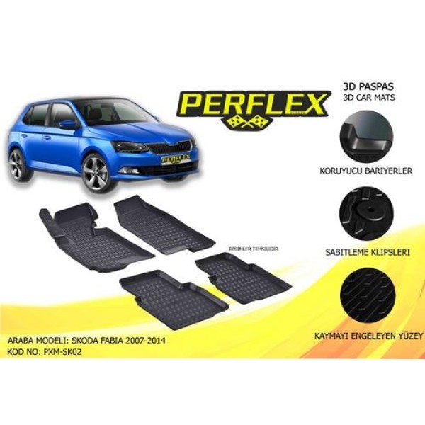 Perflex Pxm-sk02 Paspas 3d Havuzlu X-mat Fabia 2007-2013