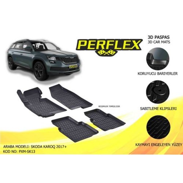 Paspas 3d Havuzlu X-mat Karoq 2017+ Perflex Pxm-sk13