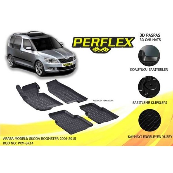 Perflex Pxm-sk14 Paspas 3d Havuzlu X-mat Roomster 2006-2014