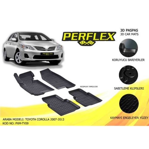 Perflex Pxm-ty09 Paspas 3d Havuzlu X-mat Toyota Corolla 2007-2012 