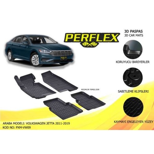 Perflex PXM-VW09 Paspas 3d Havuzlu X Mat Jetta 2011 2018 