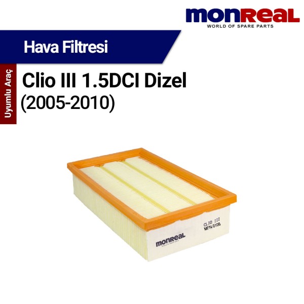 Clio III 1.5 DCI (2005-2010) Filtresi (Hava) - MONREAL 