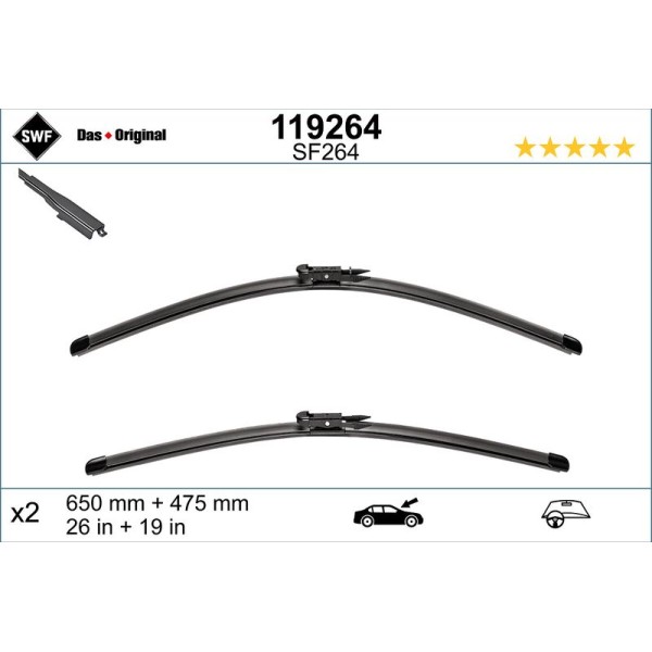 SWF 119264 Silgi Süpürgesi Takım 65-47.5Cm 15- Trafic-5-Seri (F90) X3-X4