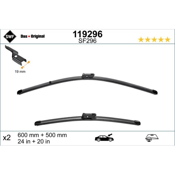 SWF 119296 VW Tiguan 2012 Silecek Ön 5n1955425 8T1955425
