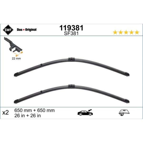 SWF 119381 VW Touareg Cayenne Db W211 Silecek 65+65 7l6955425a 2118201445