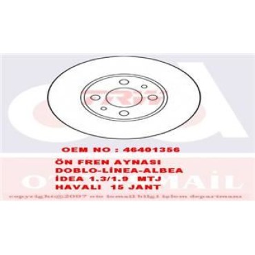 TRW DF2734 FREN DİSKİ ÖN 500 07- LINEA 07- DOBLO 01- FIORINO 08-