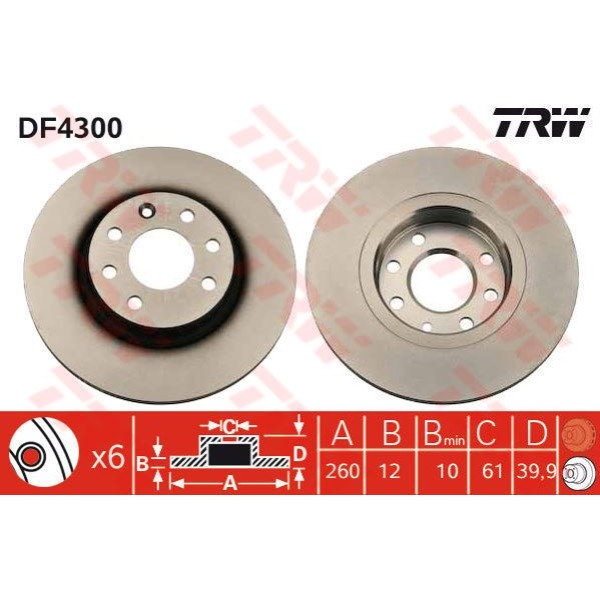 Fren Diski &Ouml;n 6D 260Mm Volvo 440K 460L 480E 88-
