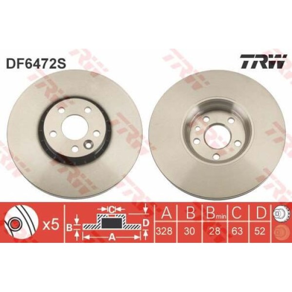 Trw Df6472s Ön Fren Disk Aynası Volvo Xc60 08- 31277342 