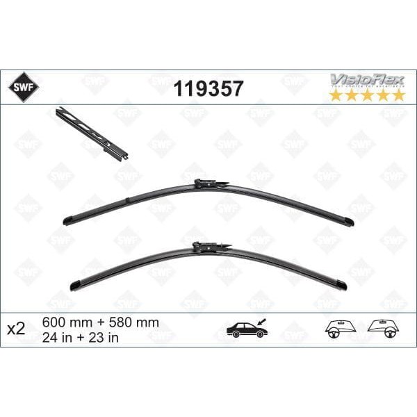 VALEO 119357 CAM SILGI SÜPÜRGESI BMW 5 E60  SWF 600 + 580mm