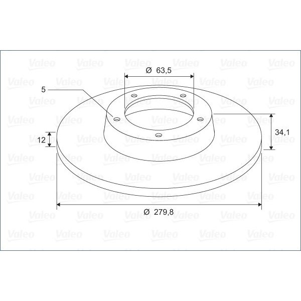 Valeo 297834 Arka Fren Disk Aynası Mondeo III 00>07 Jaguar Type 01>09 Ölçü 280×34 1323102