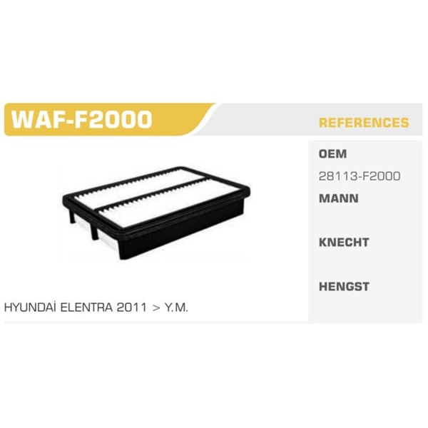 Winkel WAF-F1998 Hava Filtresi Elantra Kona I30 16> 1.6 1.8 52ad