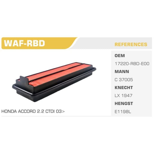 HAVA FİLTRESİ ACCORD 03-08 2.2 CDTI 16V