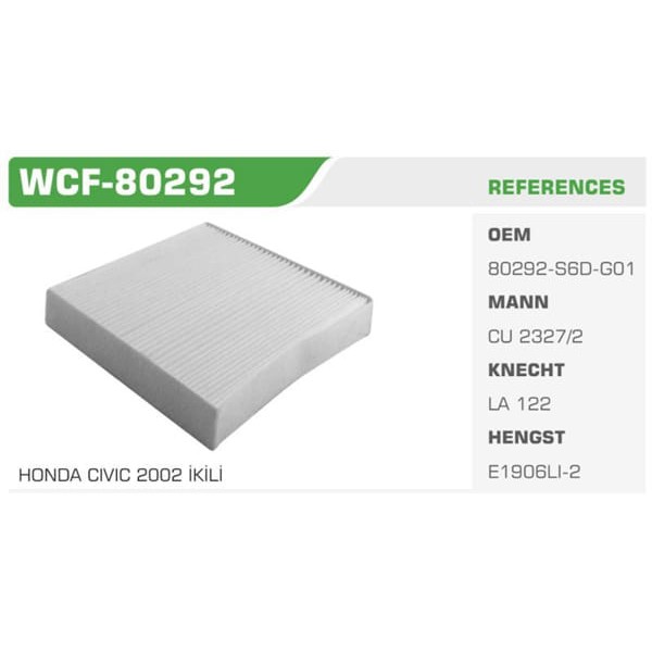 WINKEL WCF-80292 Polen Filtresi Civic 01-05 Cr-V 02- Hr-V 99-06 